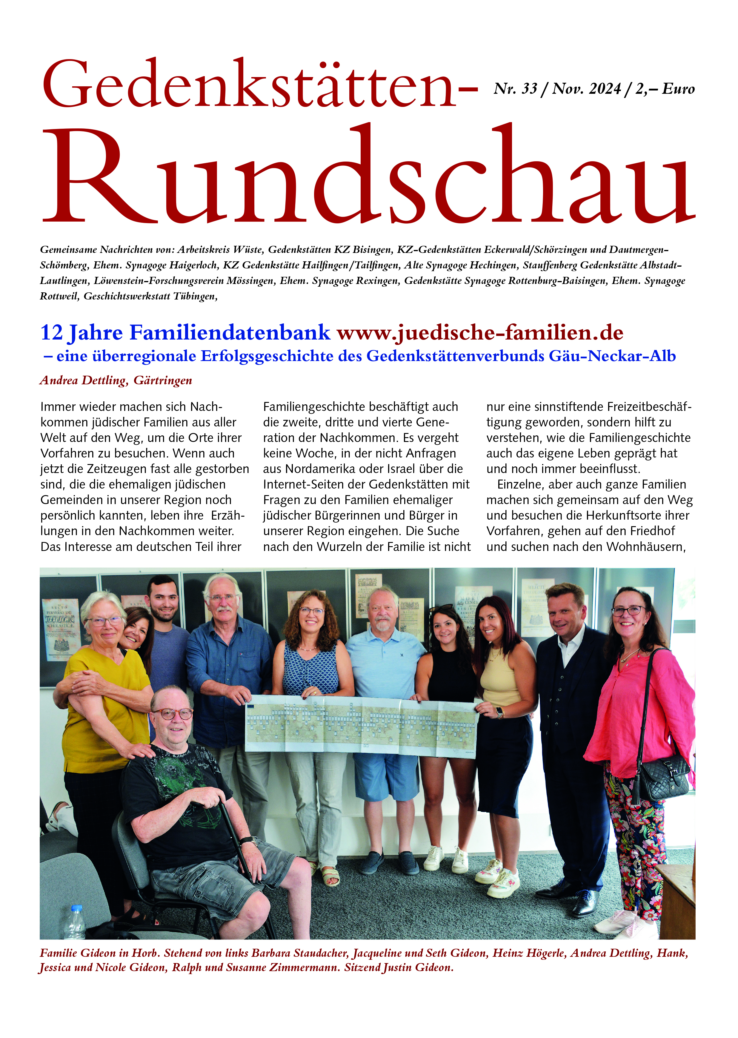 Titelseite der neuen Gedenkstätten-Rundschau